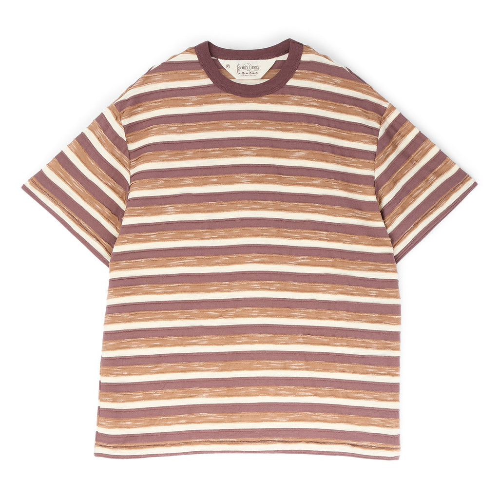 Brain Dead Casey Striped T-shirt (Coffee)