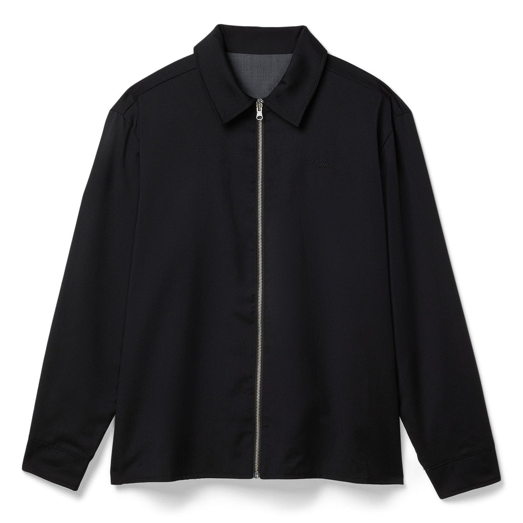 Grand Collection Reversible Wool Overshirt (Charcoal/Black)