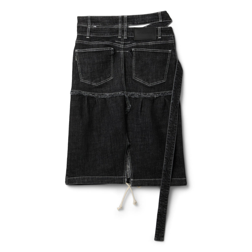 Ottolinger Signature Wrap Denim Skirt (Black wash)