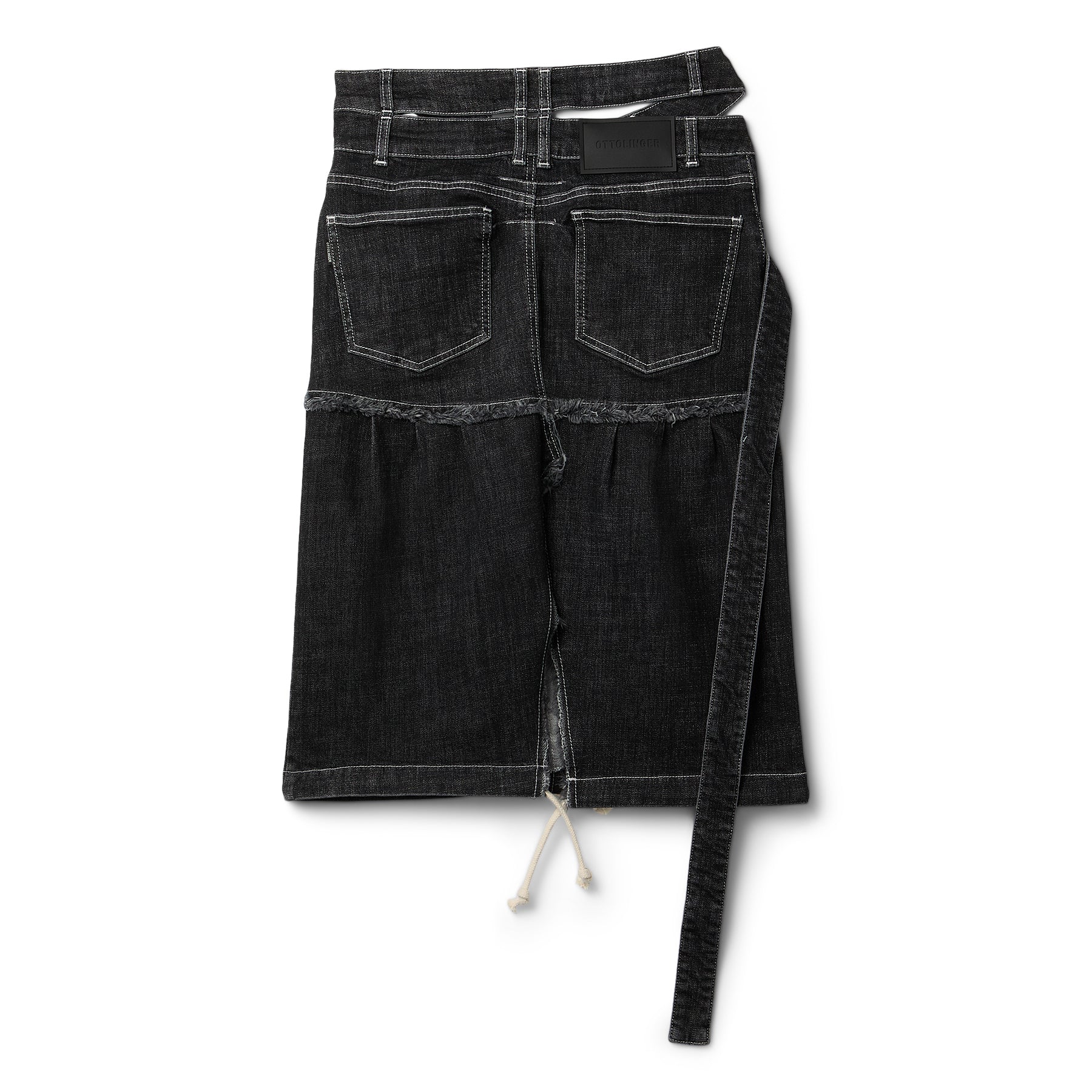 Ottolinger Signature Wrap Denim Skirt (Black wash)
