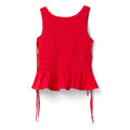 GANNI Cotton Poplin Smock Tie String Top (Racing Red)
