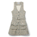 GANNI Summer Tweed Belt Mini Dress (Alaskan Blue)