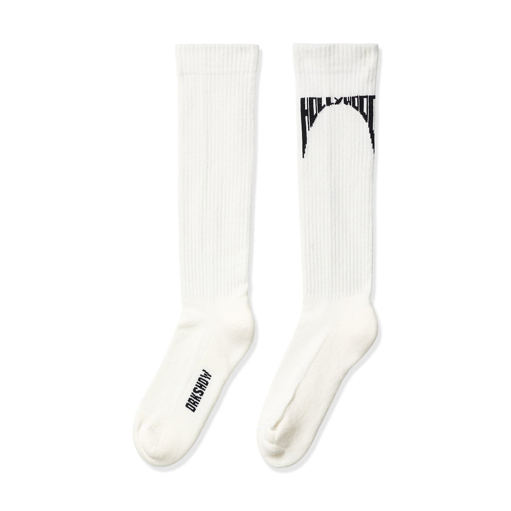 Rick Owens DRKSHDW Hollywood Knee High Socks (Milk/Black)