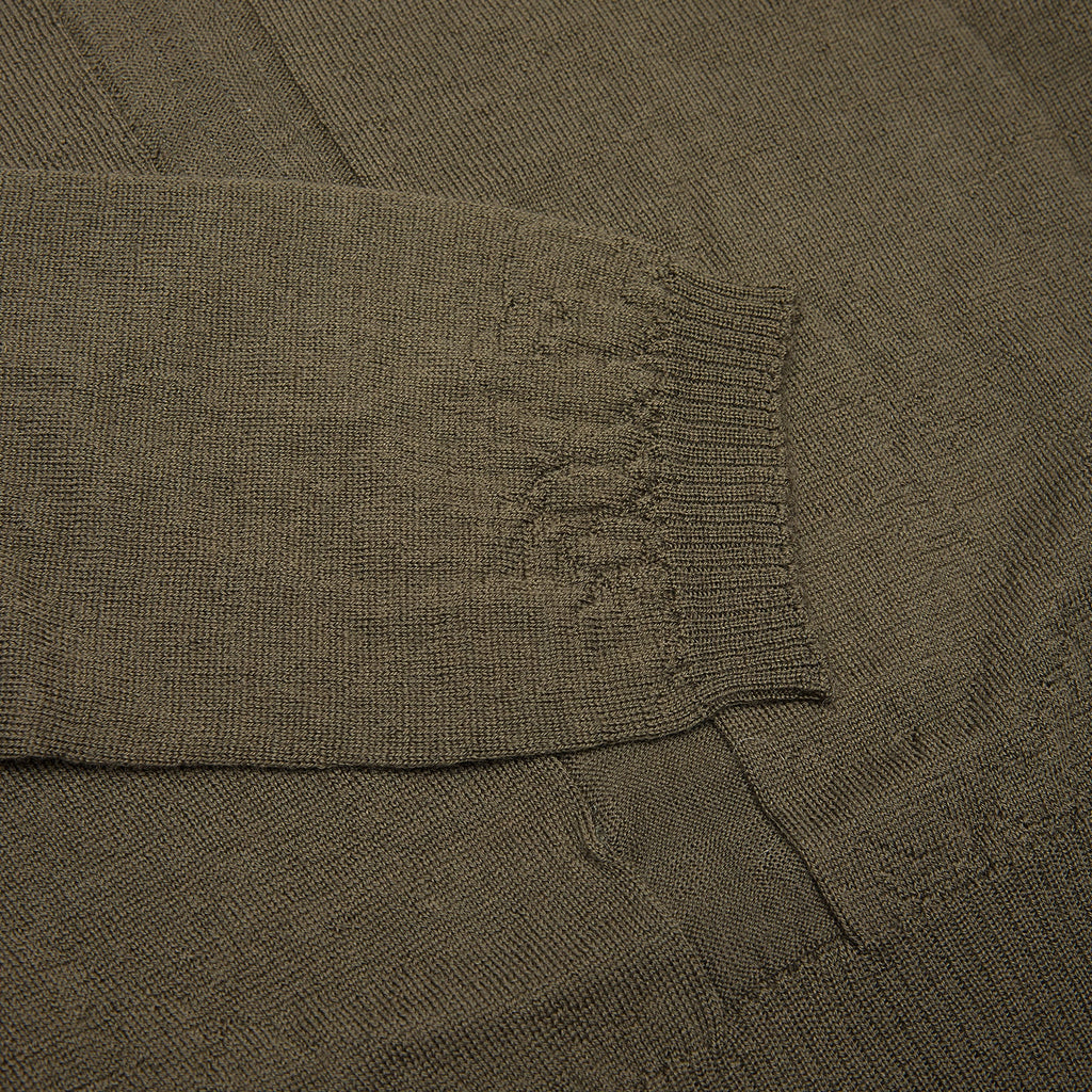 Rick Owens Slashed Long Sleeve Cropped Knit (Bosco)
