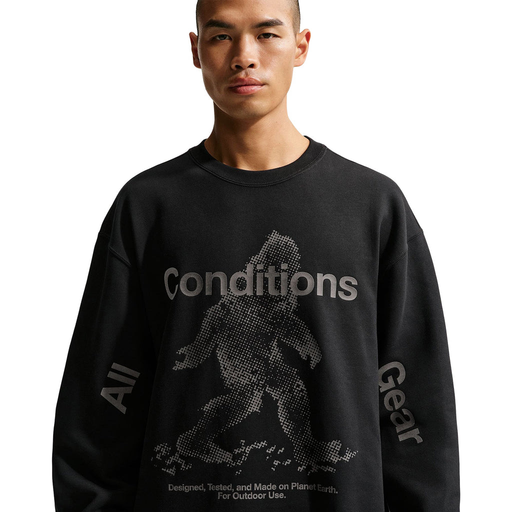 Nike ACG "Tuff Fleece" Therma-FIT Pullover Crew-Neck Sweatshirt (Black)