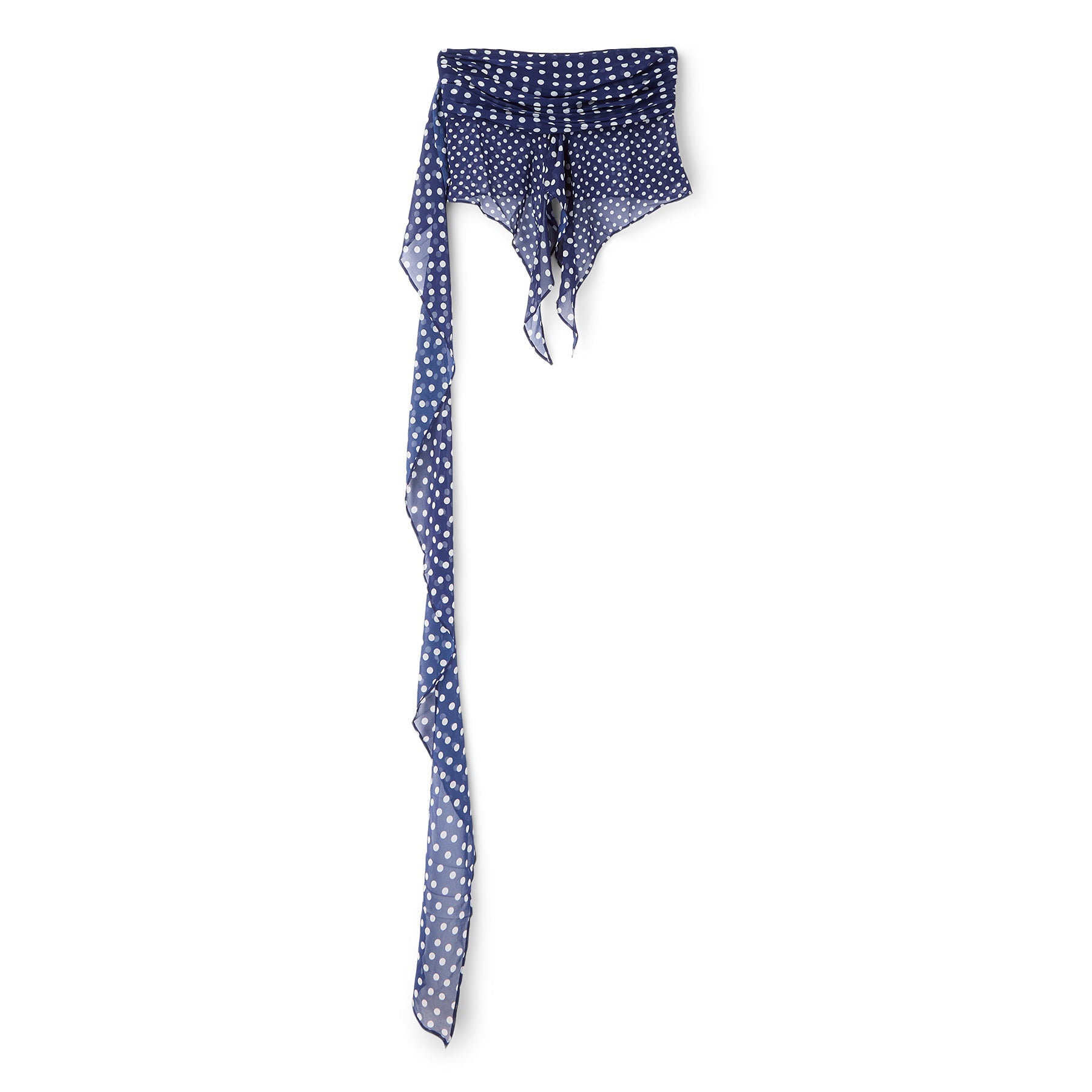Danielle Guizio Chiffon Wrap Around Top (Navy polka dot)