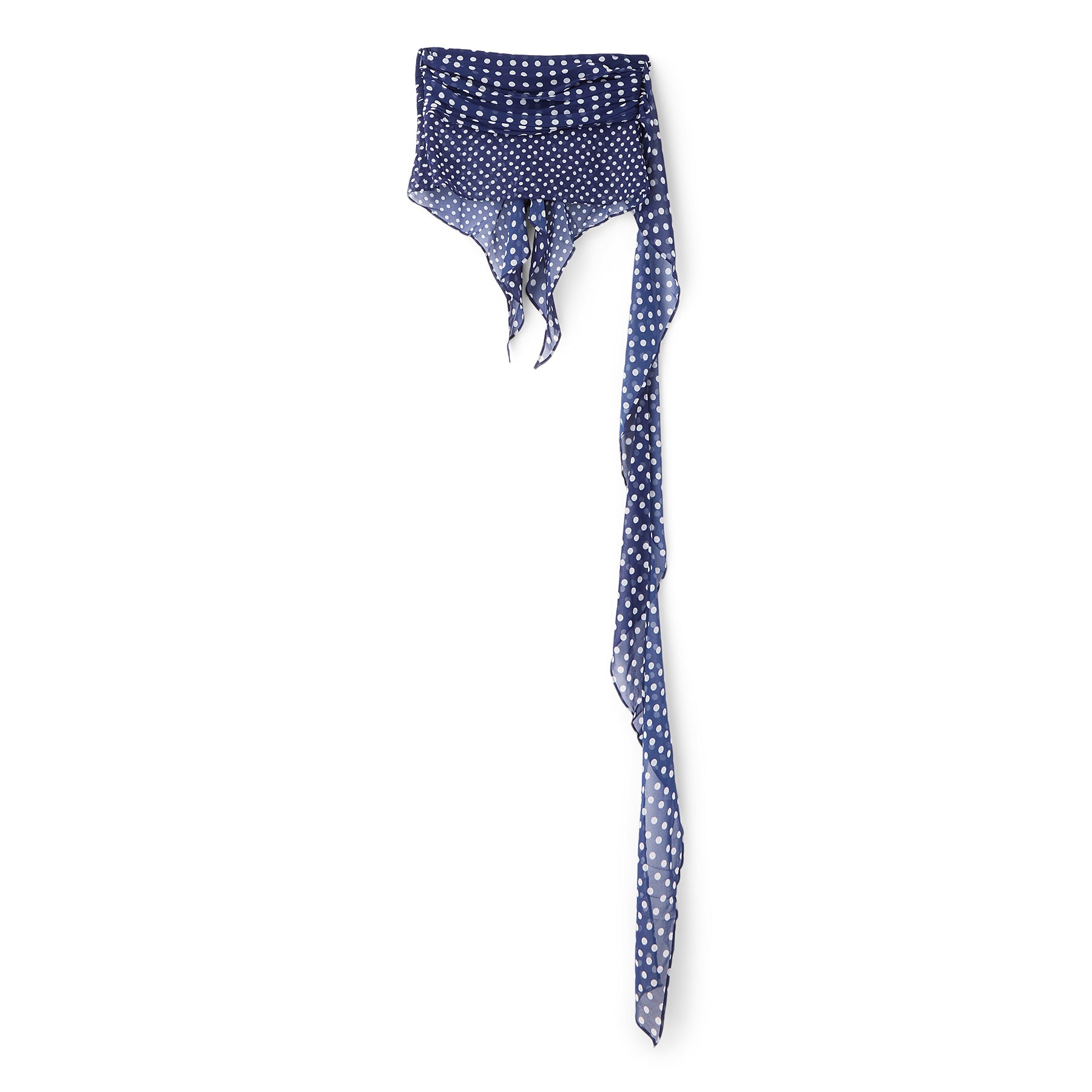 Danielle Guizio Chiffon Wrap Around Top (Navy polka dot)